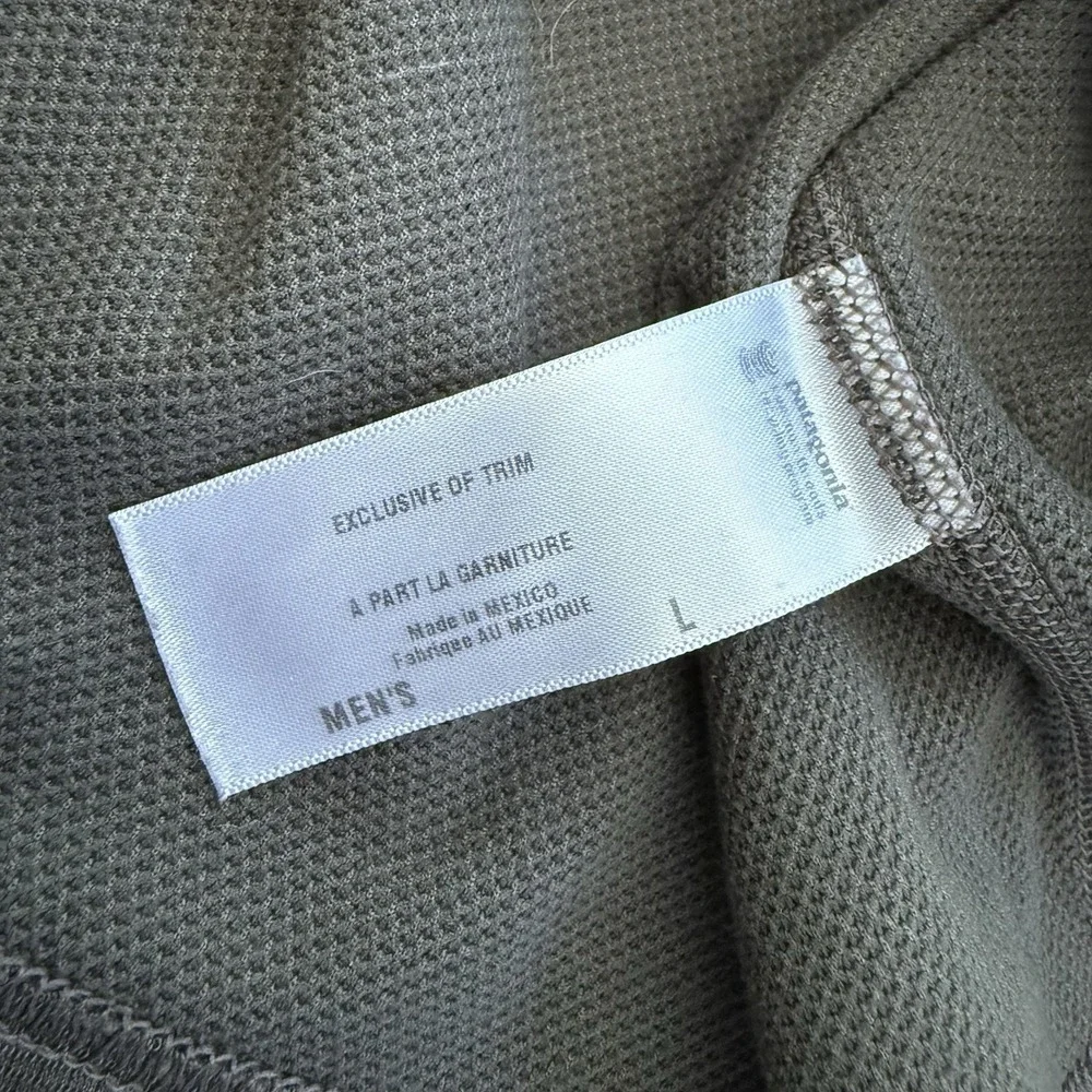 Patagonia Pullover Mens L Olive Green Half‎ Zip Capilene 3 Polartec Base Layer